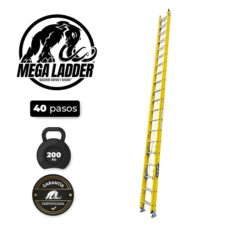 escalera telescópica fibra de vidrio 36 pasos c/carga 200kg megaladder (copia) escalera telescópica fibra de vidrio 36 pasos c/carga 200kg megaladder (copia)