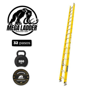 escalera telescópica fibra de vidrio 28 pasos c/carga 200kg megaladder (copia)