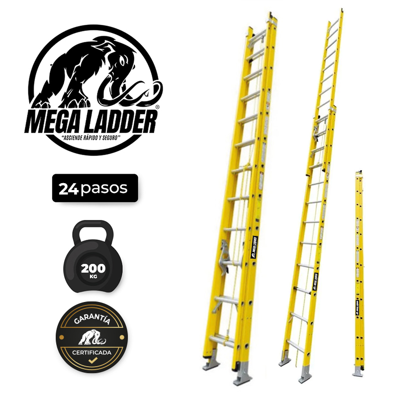 escalera telescópica fibra de vidrio 20 pasos c/carga 200kg megaladder (copia) escalera telescópica fibra de vidrio 20 pasos c/carga 200kg megaladder (copia)
