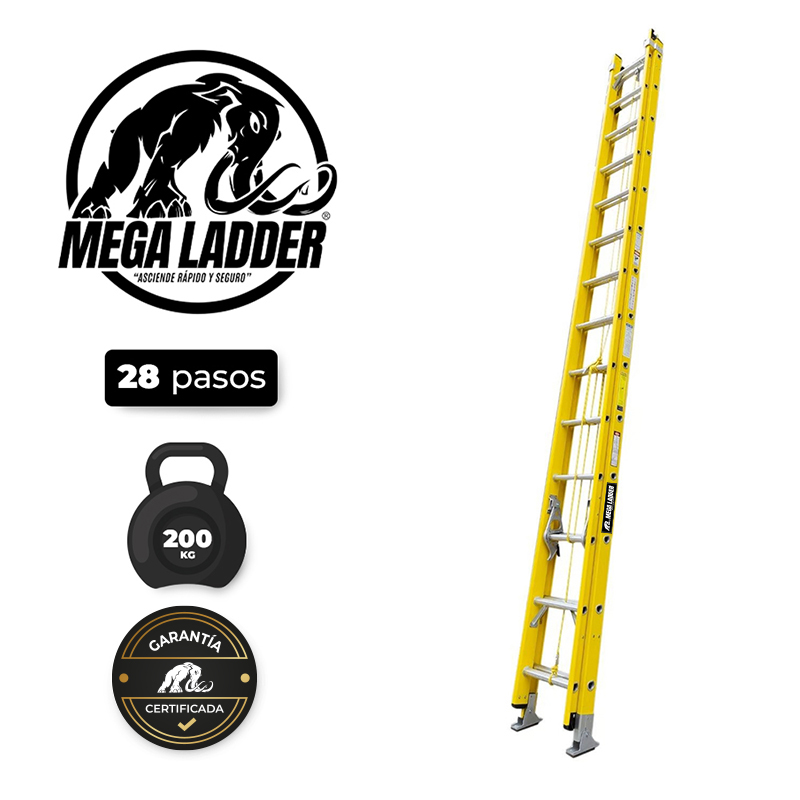 escalera telescópica fibra de vidrio 24 pasos c/carga 200kg megaladder (copia) escalera telescópica fibra de vidrio 24 pasos c/carga 200kg megaladder (copia)