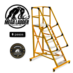 escalera tipo avión en fibra de vidrio 6 pasos cap carga 180kg mega ladder