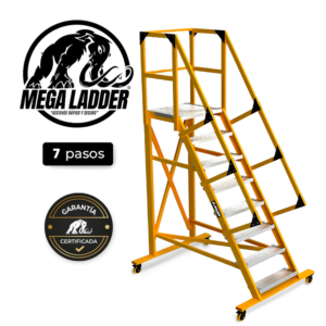 escalera tipo avión en fibra de vidrio 7 pasos cap carga 180kg mega ladder