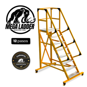 escalera tipo avión en fibra de vidrio 12 pasos cap carga 180kg mega ladder