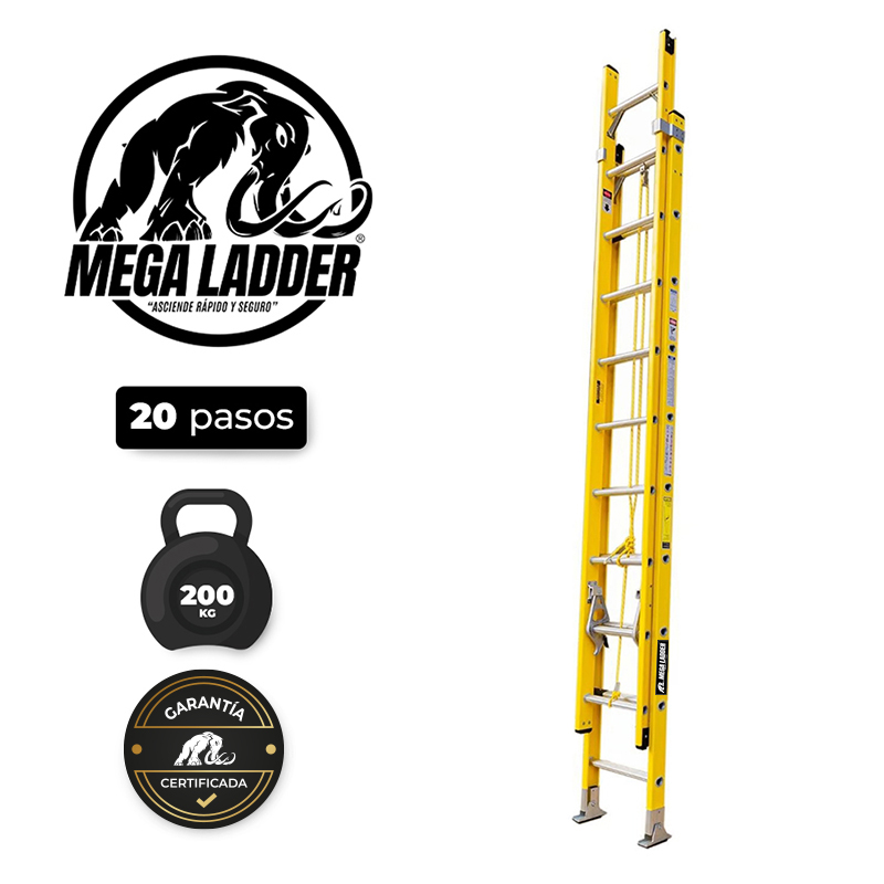escalera telescópica fibra de vidrio 16 pasos c/carga 200kg megaladder (copia) escalera telescópica fibra de vidrio 16 pasos c/carga 200kg megaladder (copia)