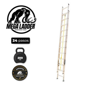 escalera telescópica aluminio 20 pasos c/carga 200kg mega ladder (copia)