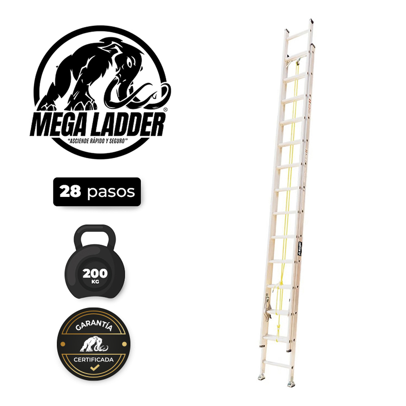 escalera telescópica aluminio 24 pasos c/carga 200kg mega ladder (copia) escalera telescópica aluminio 24 pasos c/carga 200kg mega ladder (copia)