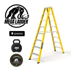escalera d/acceso en fibra de vidrio 7 pasos, carga 200kg mega ladder (copia)