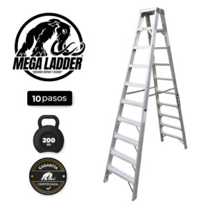 escalera doble acceso en aluminio 10 pasos cap carga 200kg mega ladder (copia)