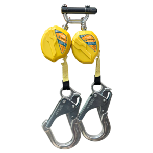 lÍnea retrÁctil doble (twin) 19 mm (3/4”) absorbedor externo · conector dual n 331 + gancho aluminio 61 mm 1.8 m (6 ft) x 2 (copia)