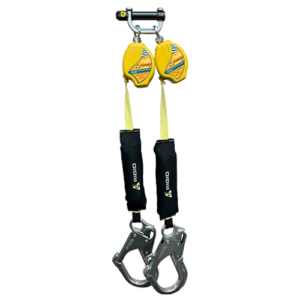 lÍnea retrÁctil doble (twin) · 19 mm (3/4”)absorbedor interno · conector dual n 331 + gancho aluminio 61 mm (copia)