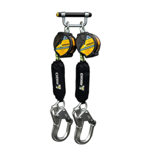 lÍnea retrÁctil doble (twin) 19 mm (3/4”) absorbedor interno · conector dual n 331 + gancho aluminio 61 mm 1.8 m (6 ft) x 2 (copia)