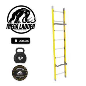 escalera embonable en fibra de vidrio 08 pies c/carga 150kg megaladder