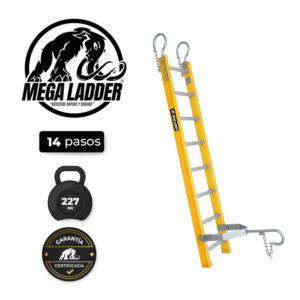 escalera tipo sencilla fibra de vidrio 8 pasos c/carga 227kg megaladder