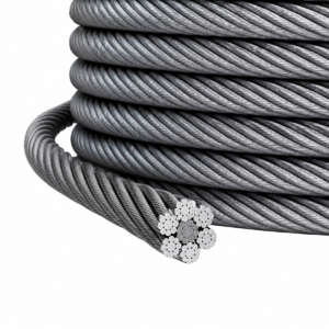 cable de acero tipo ascensor 1 1/8" 8*19s+fc gris no galvanizado